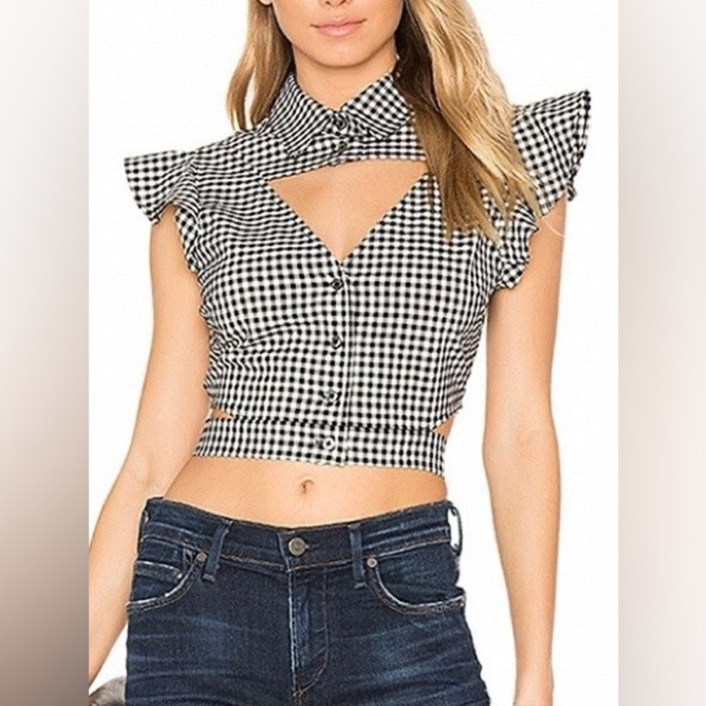 Marissa Webb Gingham Top Size M